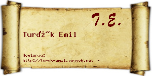 Turák Emil névjegykártya